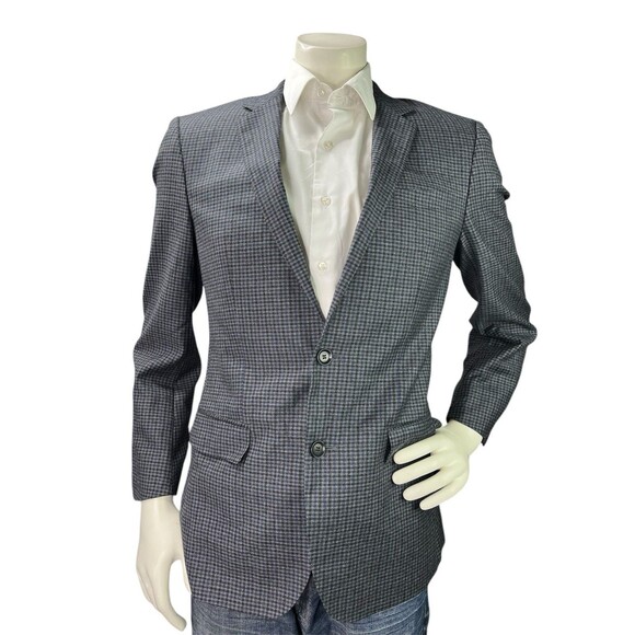 Hugo Boss Hutch3 Men 38R Blazer Wool Check Suit Jacket Coat